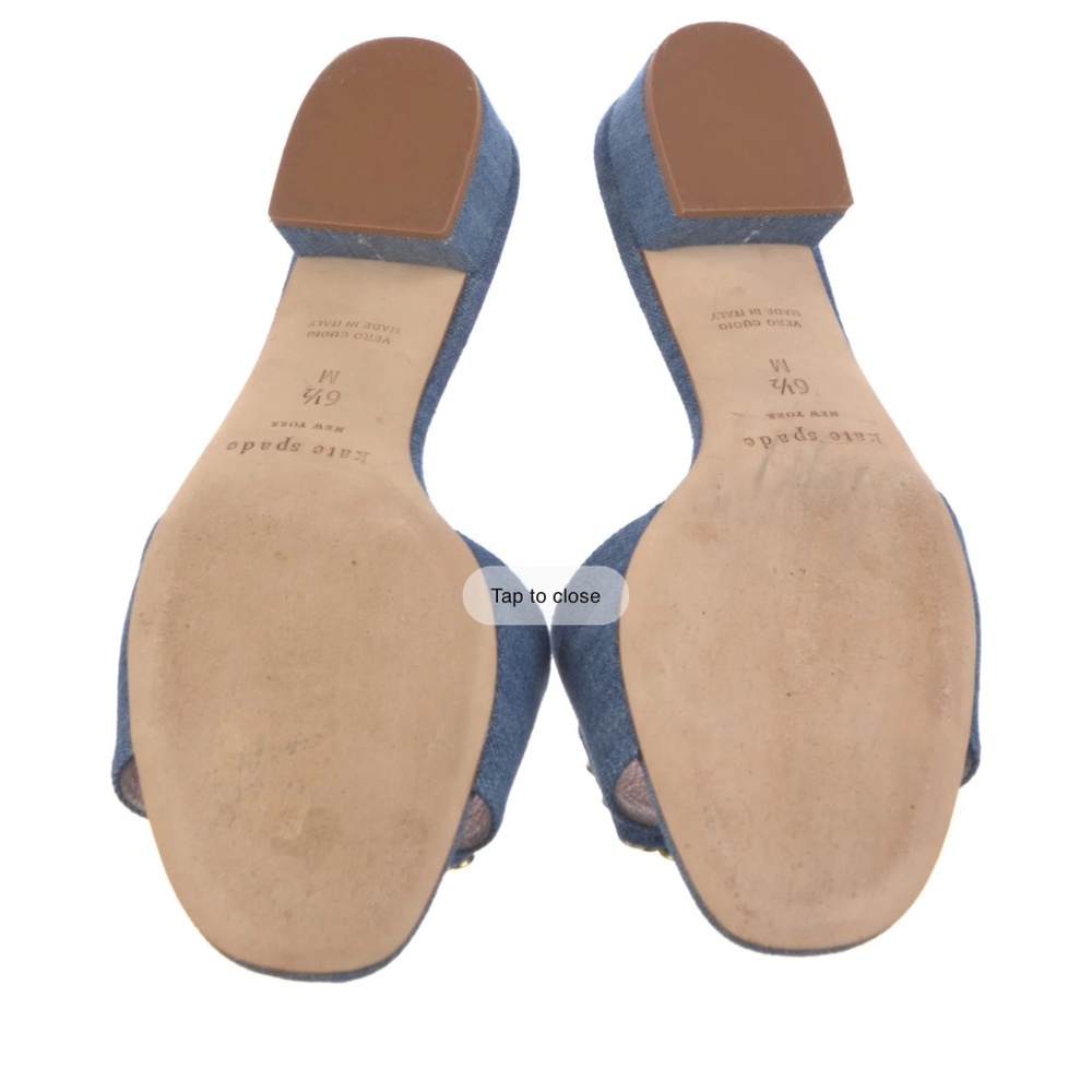 Kate Spade New York Mazie Denim Italian Leather Slide Sandals Womens Sz 6.5 NEW - Picture 5 of 10